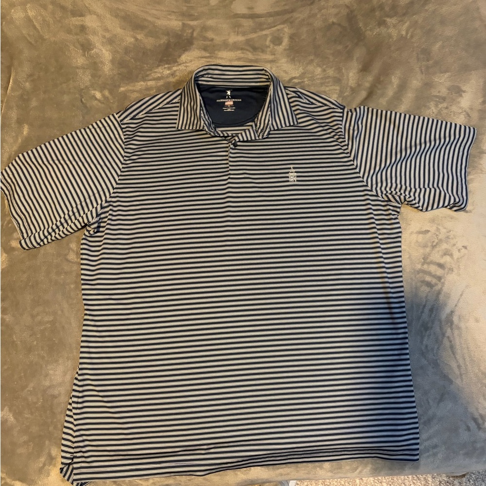 Men's Striped Polo Shirt - Black and White